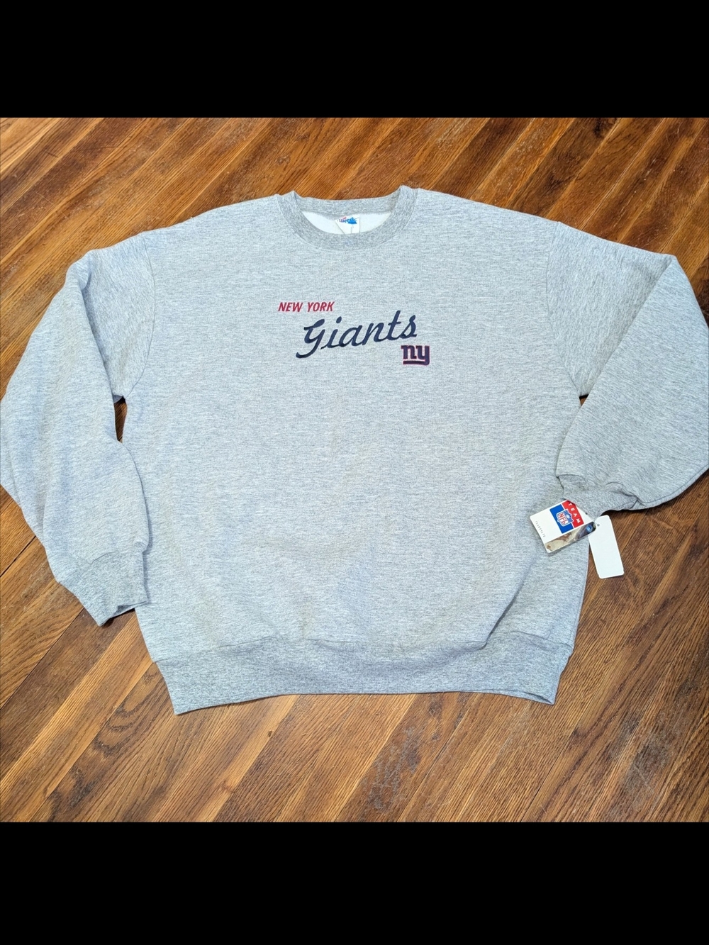 New York Giants Sweatshirt Crewneck Gray Embroidered Logo NWT Mens XL Vtg 90's